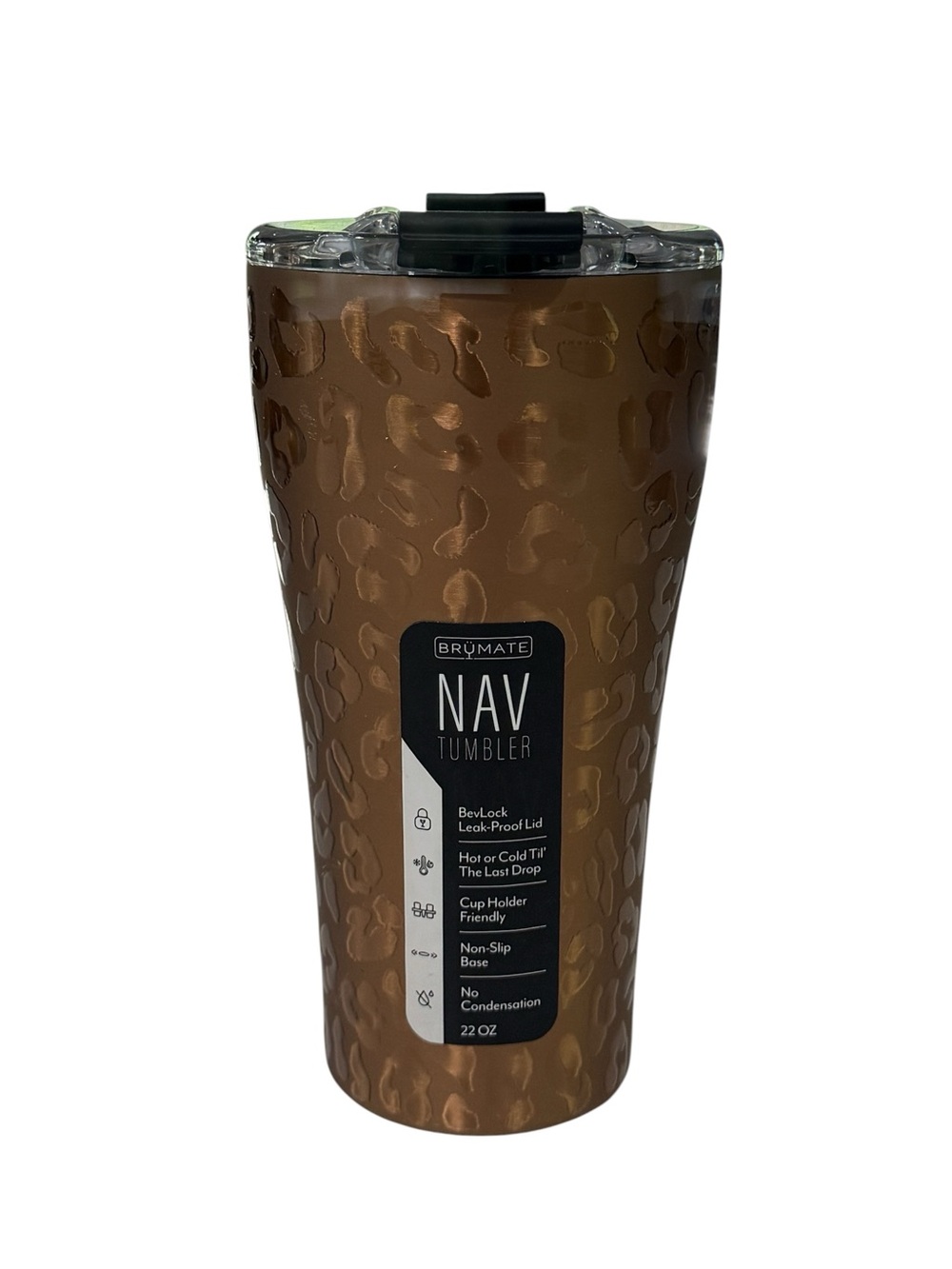 NWT. BrüMate Nav 22 oz Tumbler in Gold Leopard finish.